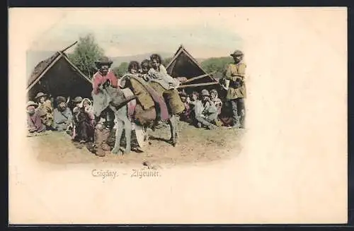 AK Zigeuner mit einem Esel