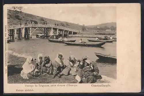 AK Constantinople, Groupe de Tziganes, eaux douces d`Europe