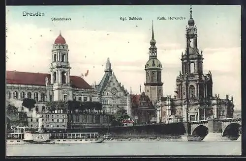 AK Dresden, Kgl. Schloss, Kath. Hofkirche und Ständehaus