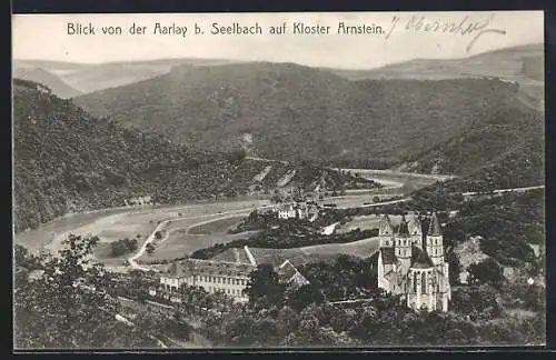 AK Seelbach / Nassau, Blick von der Aarlay auf Kloster Arnstein