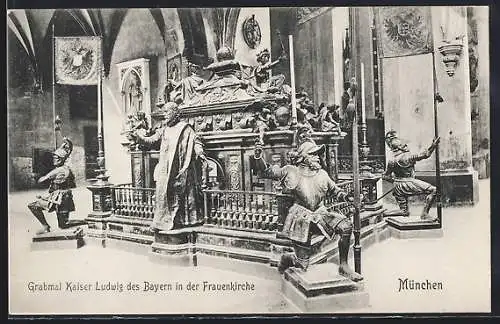 AK München, Grabmal Kaiser Ludwig des Bayern in der Frauenkirche