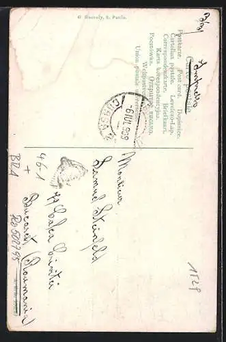 AK Sao Paulo, Largo de S. Bento, Strassenbahn