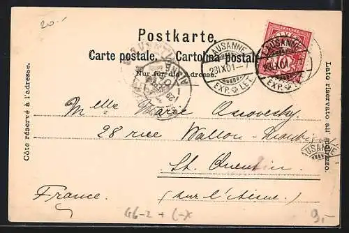 AK Genève, Place Neuve, Pferdebahn