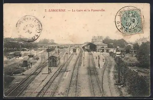 AK Libourne, La Gare et la Passerelle
