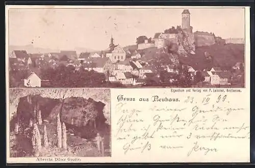 AK Neuhaus / Pegnitz, Burgansicht und Albrecht-Dürer-Grotte