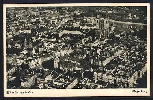 AK Magdeburg, Domviertel mit Dom und Elbe