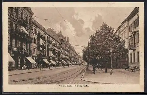 AK Wiesbaden, Wilhelmstrasse