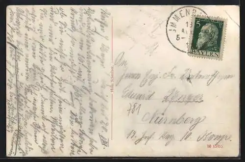 AK Kulmain, Ortsansicht mit Kirche