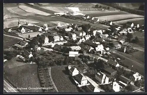Foto-AK Groschlattengrün / Opf., Luftaufnahme des Ortes