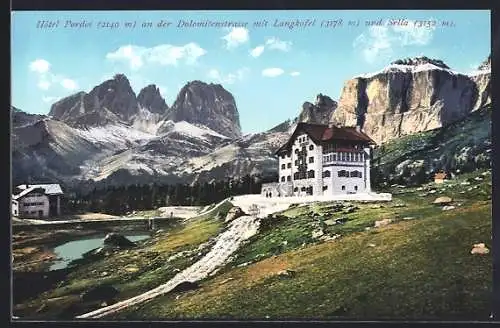 AK Passo Pordoi, Hotel Pordoi mit Sassolungo