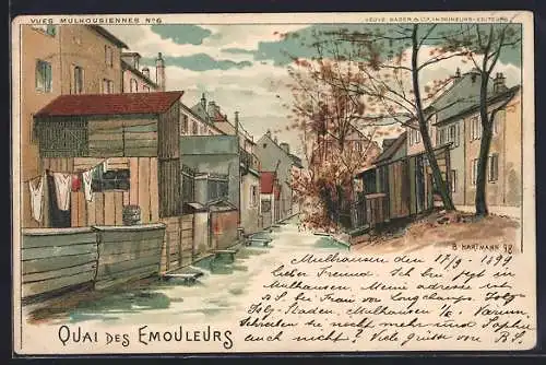 Lithographie Mülhausen, Quai des Emouleurs