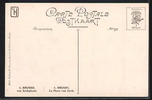 Künstler-AK Brugge, La Place van Eyck