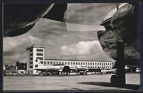 AK Frankfurt, Passagierflugzeuge auf dem Flughafen-Rollfeld, Pan American Airways & Aerolineas Argentinas