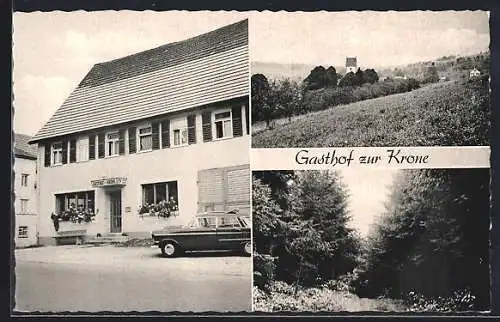 AK Glatten / Schwarzwald, Gasthaus zur Krone, Waldpartie, Teilansicht