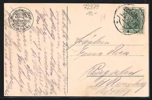 AK Hohenzollern, Kaiserburg Hohenzollern, Porträt Friedrich I. und Wilhelm II: