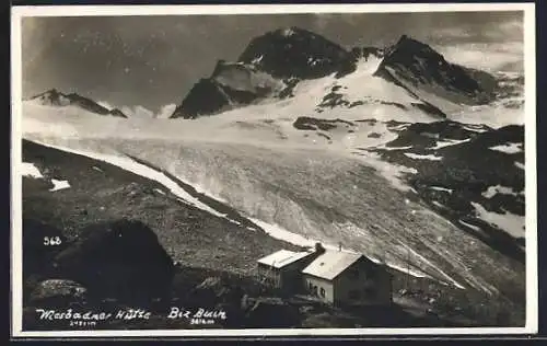AK Wiesbadener Hütte, Blick auf die Berghütte