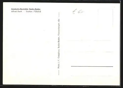 AK Baden-Baden, Autobahn-Raststätte, Aussen- u. Innenansichten