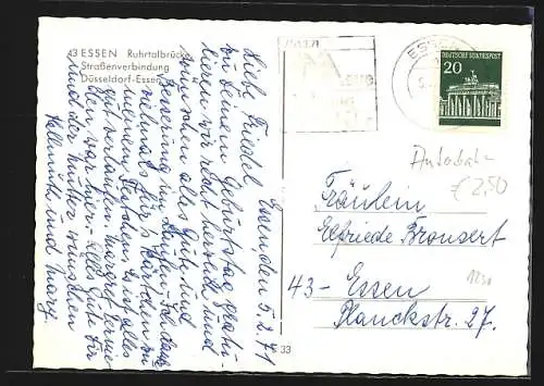 AK Essen, Panorama der Ruhrtalbrücke