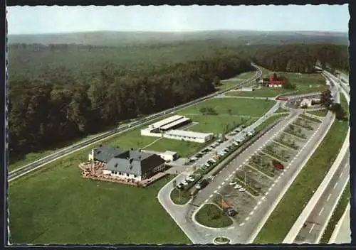 AK Rohrbrunn, Autobahn-Rasthaus im Spessart, Motel, Luftbild