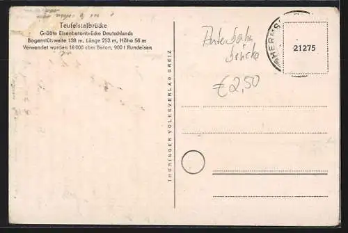 AK Hermsdorf, Teufelstalbrücke der Reichsautobahn