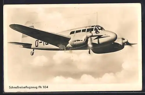 AK Schnellreiseflugzeug Fh 104 über den Wolken
