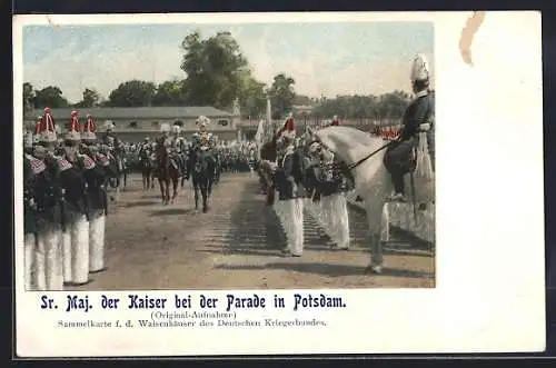 AK Potsdam, Kaiser Wilhelm II. bei der Parade