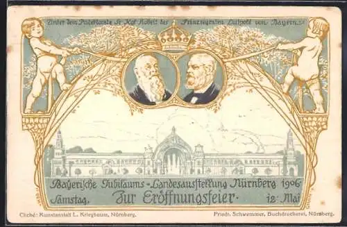 Künstler-AK Nürnberg, Bayerische-Jubiläums-Landesausstellung 1906, Prinzregent Luitpold