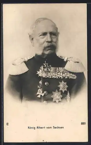 AK Portrait König Albert von Sachsen in Uniform mit Eisernem Kreuz