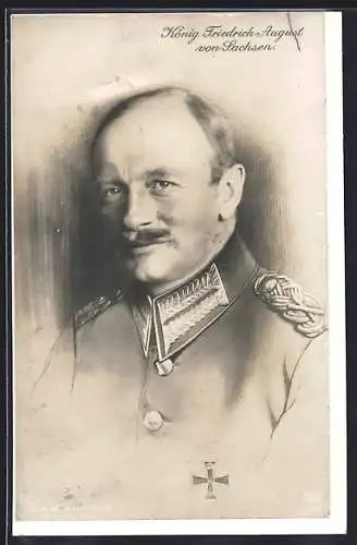 AK König Friedrich August von Sachsen in Uniform
