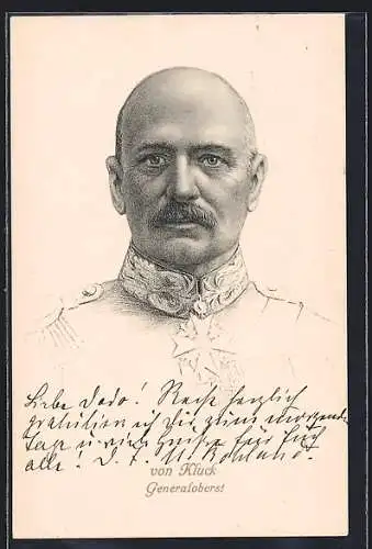 AK Portrait Generaloberst von Kluck, in Uniform mit Orden