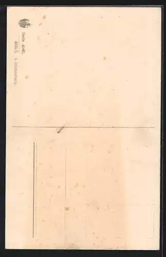 Künstler-AK Paul von Hindenburg in Uniform mit Orden und Schirmmütze
