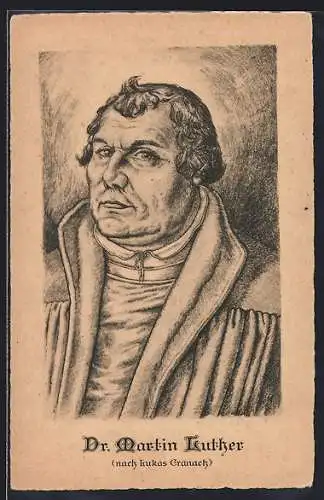 Künstler-AK Porträt von Dr. Martin Luther