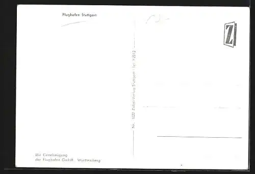 AK Flughafen Stuttgart, Flugzeuge auf ihren Parkpositionen, Terminal, Tower