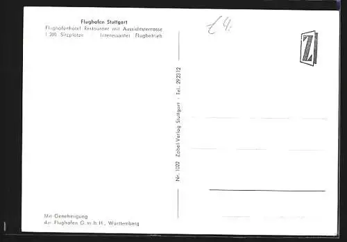 AK Flughafen Stuttgart, Flugzeuge auf ihren Parkpositionen, Terminal, Tower