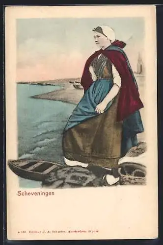 AK Scheveningen, Niederländerin in Holzschuhen