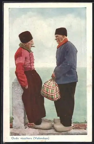AK Volendam, Alte Fischer am Hafen