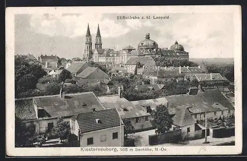 AK Klosterneuburg /N. Ö., Totalansicht mit Stiftskirche z. hl. Leopold