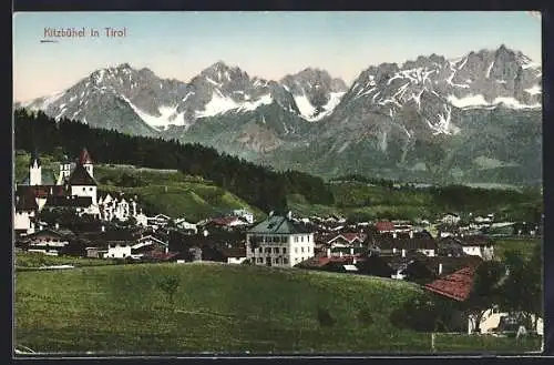 AK Kitzbühel /Tirol, Ortsansicht mit Bergpanorama