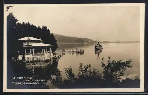 AK Krumpendorf am Wörthersee, Gaststätte Seerestauration mit Seeblick