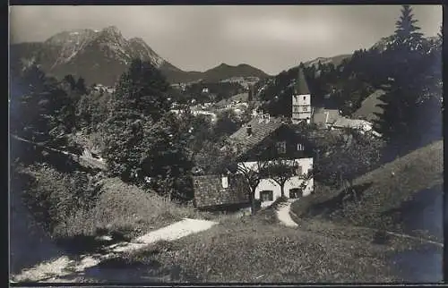 AK Bad Aussee, Ortspartie mit Sarstein