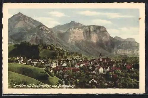 AK Dornbirn, Gesamtansicht mit Staufenspitze und Breitenberg