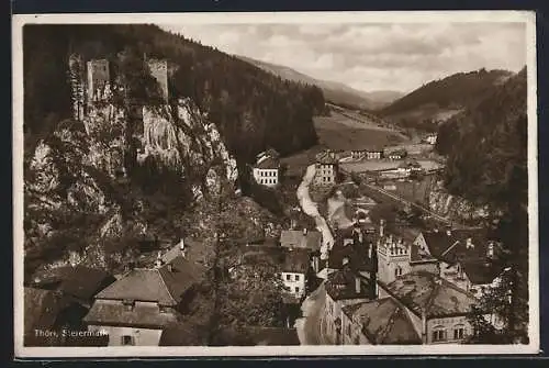 AK Thörl / Steiermark, Blick aus der Vogelschau auf den Ort
