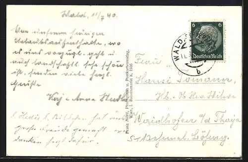 AK Wald /Obersteiermark, Ortsansicht mit Kirche