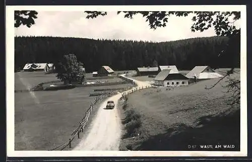 AK Wastl am Wald, Ortspartie mit Strasse