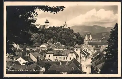 AK Friesach, Teilansicht mit Petersberg