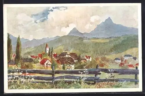 Künstler-AK Öblarn, Panorama