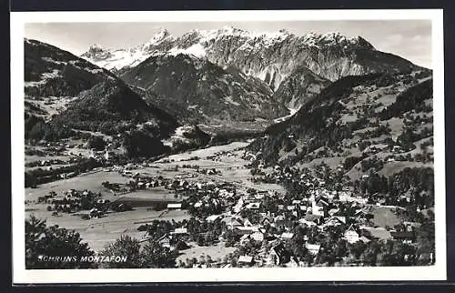 AK Schruns Montafon, Gesamtansicht mit den Bergen dahinter