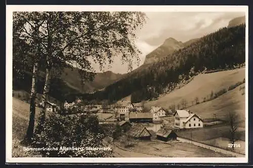 AK Altenberg / Steiermark, Blick zum Ort vom Hang aus