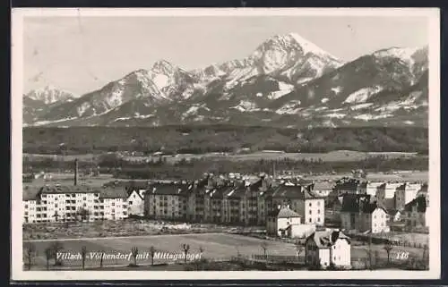 AK Villach-Völkendorf, Ortsansicht mit Mittagskogel