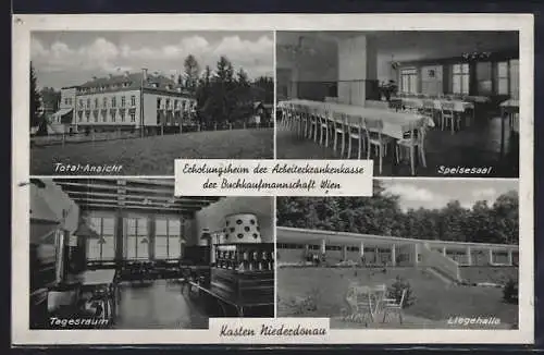 AK Kasten Niederdonau, Erholungsheim der Arbeiterkrankenkasse der Buchkaufmannschaft Wien, Innenansichten